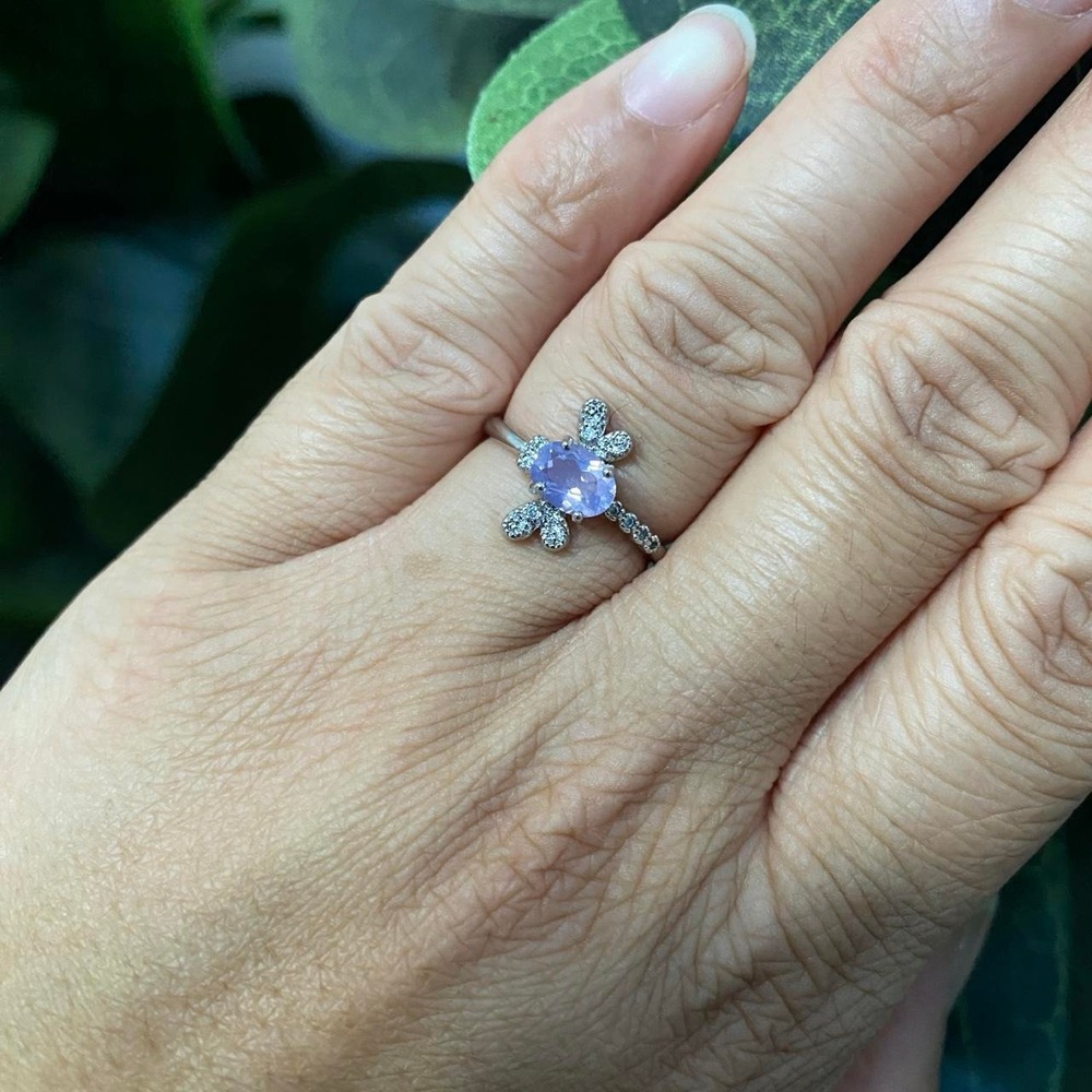 IOLITE GEMSTONE DRAGONFLY SHAPED ADJUSTABLE SILVER RING FAIRY COQUETTE BOHO